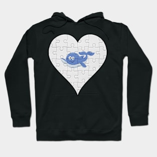 Jigsaw  Whale Heart Design - Fish Whale Hoodie